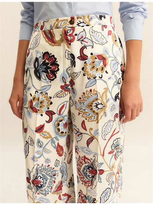 Pantalone in twill stampato - BIANCO LANA EMME MARELLA | EMMBAOBA132/001